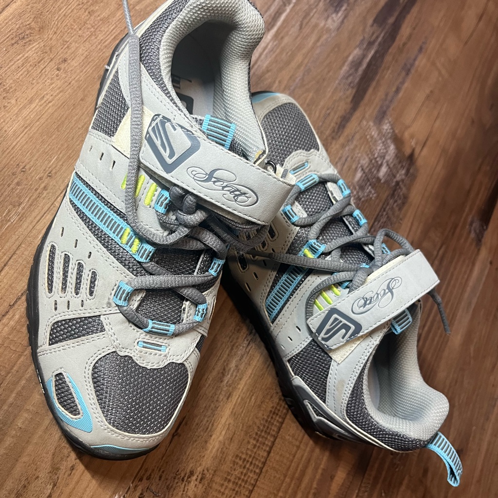 Scott Women’s Us 6 T38-39 Mountain Bike Shoes Off Road Cycling Gray Blue